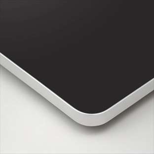 テーブル天板 メラミン化粧板 アルミフラットエッジ巻き 角R ベースカラー単色